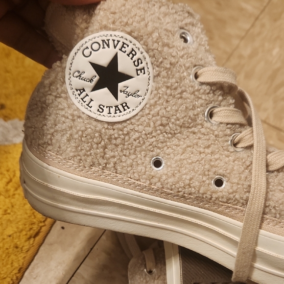 Converse Tan Canvas Platform Sneakers - Picture 7 of 9